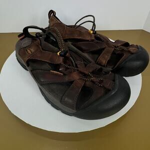 Keen Mens Venice Brown Leather Sport Sandals Waterproof Sz 11.5 Hiking Camping